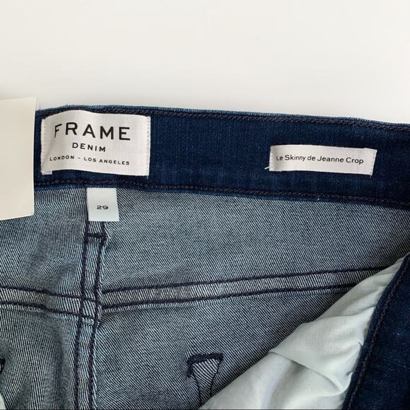 Frame Le Skinny de Jeanne Crop Frayed Hem Jeans Size 29 - Picture 7 of 8